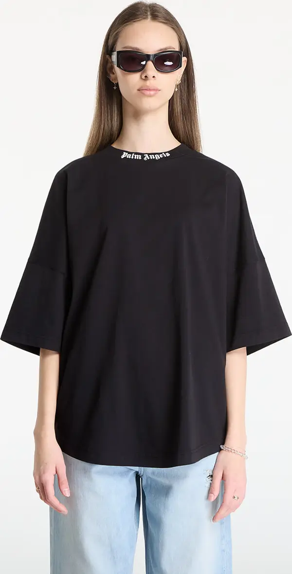 Palm Angels Majice Palm Angels Classic Logo Over Tee UNISEX Black/ Off White M