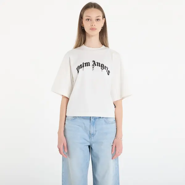 Palm Angels Majice Palm Angels Curved Logo Boxy Tee Off White/ Black XS