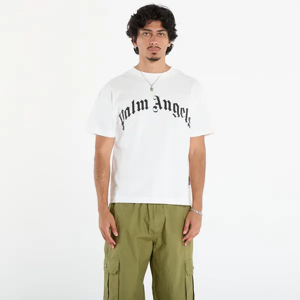 Palm Angels Majice Palm Angels Curved Logo Reg Tee Off White/ Black XL
