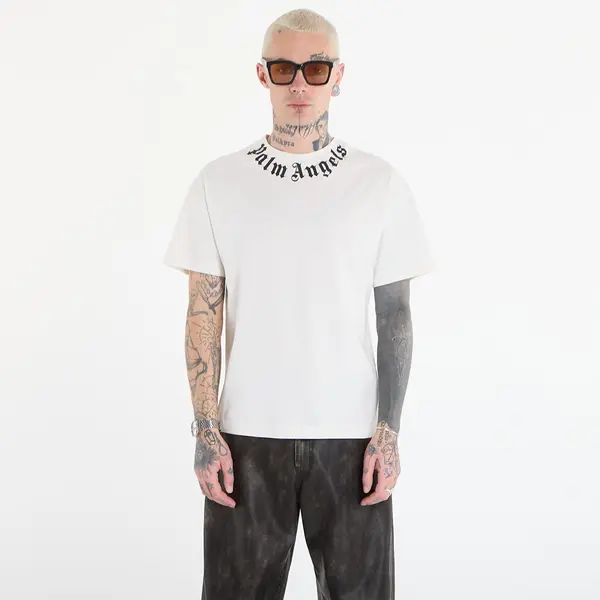 Palm Angels Majice Palm Angels Neck Logo Regular Tee UNISEX Off White/ Black S