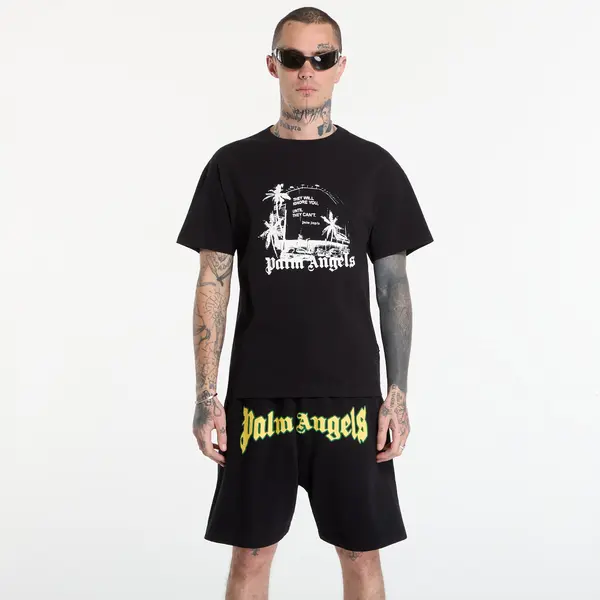 Palm Angels Majice Palm Angels Palm Statement Regular Tee UNISEX Black/ Off White XL