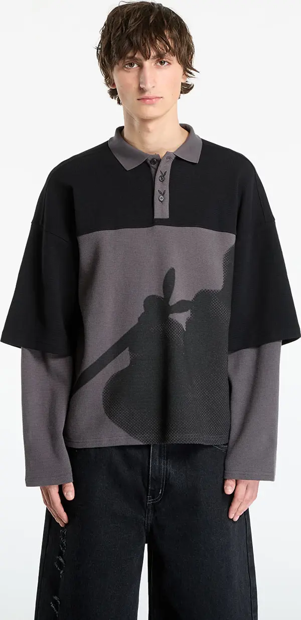 FTSHP Majice Playboy x FTSHP Double Sleeve Polo UNISEX Black XXL