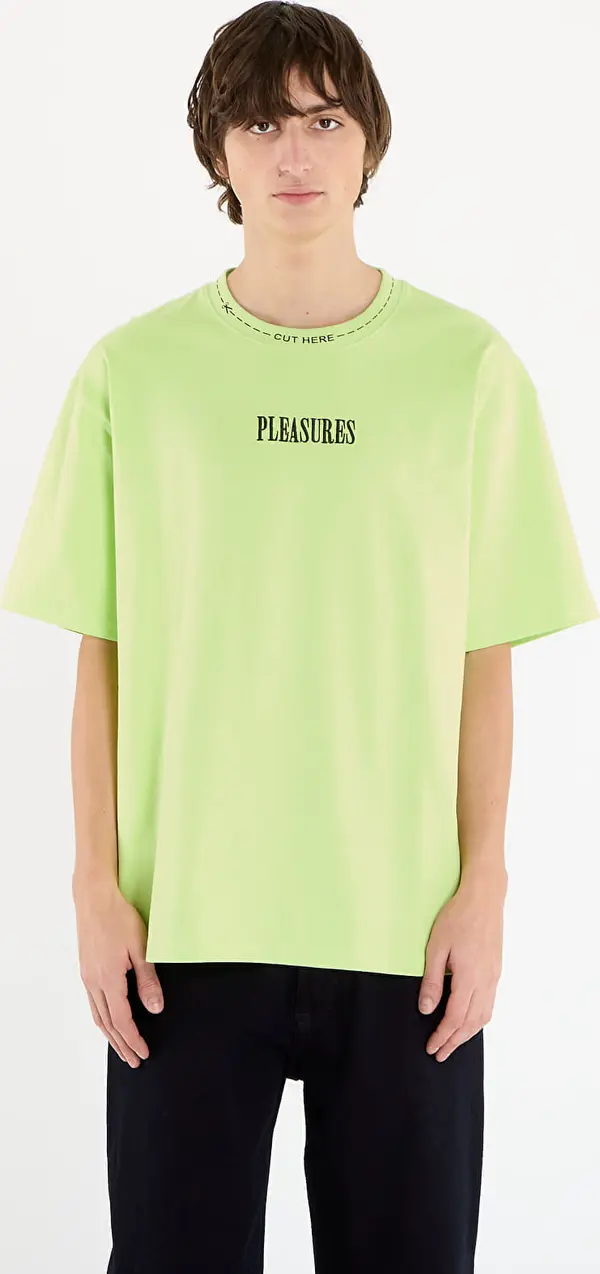 PLEASURES Majice PLEASURES Cut Here Heavyweight Shirt Lime XL