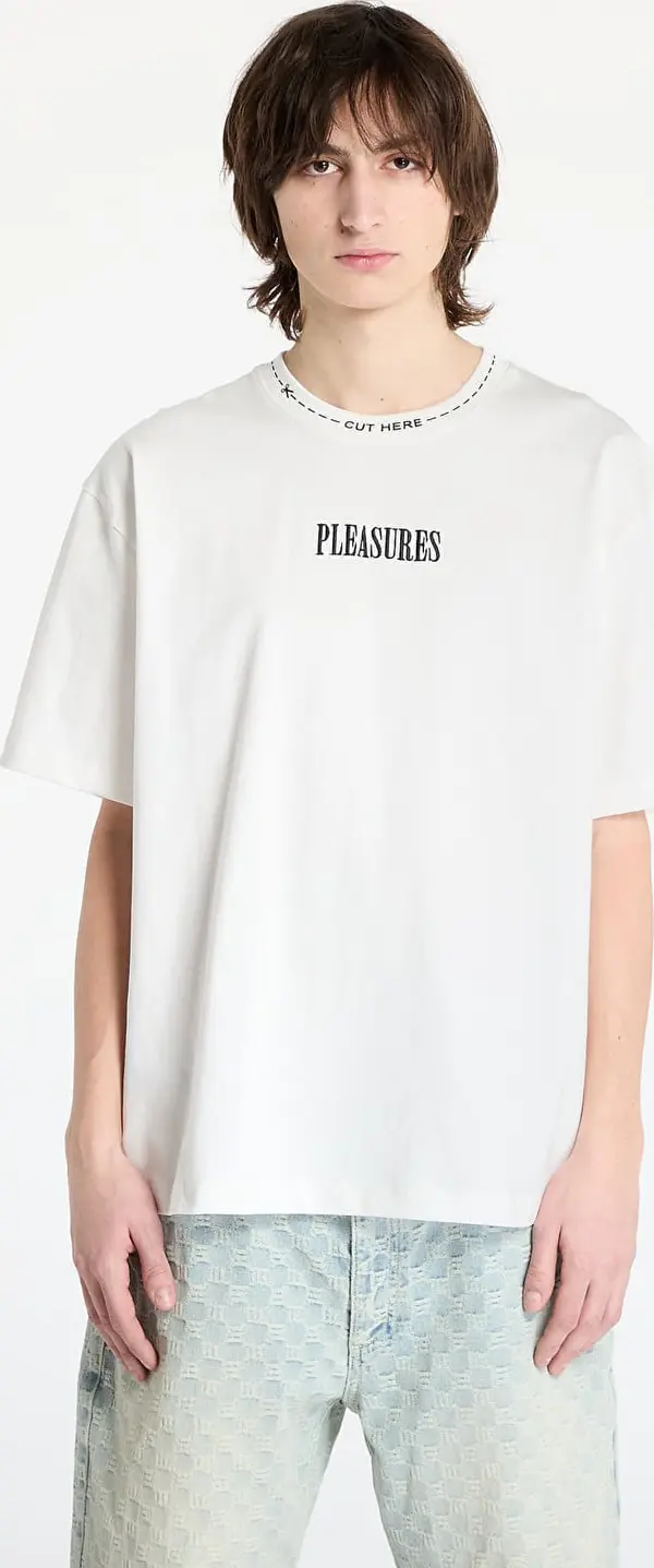 PLEASURES Majice PLEASURES Cut Here Heavyweight T-Shirt White XL