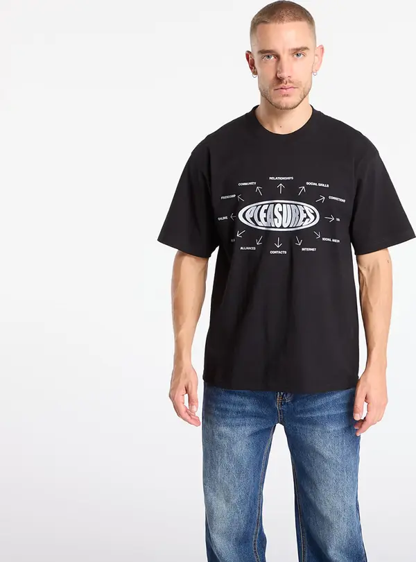 PLEASURES Majice PLEASURES Overview Logo T-Shirt Black M
