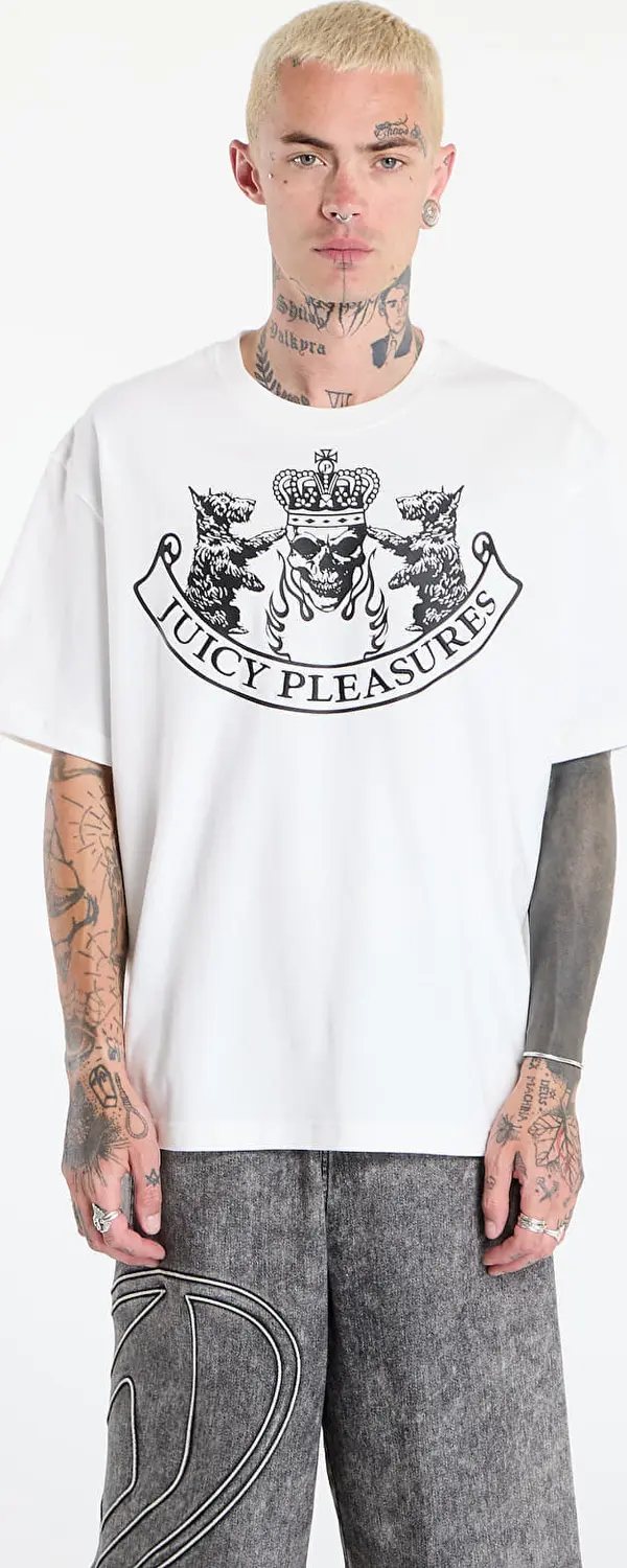 PLEASURES Majice PLEASURES Skull Crest Heavyweight Shirt White XL