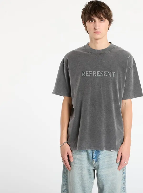REPRESENT Majice REPRESENT Embroidered Serif Logo T-Shirt Vintage Grey XL