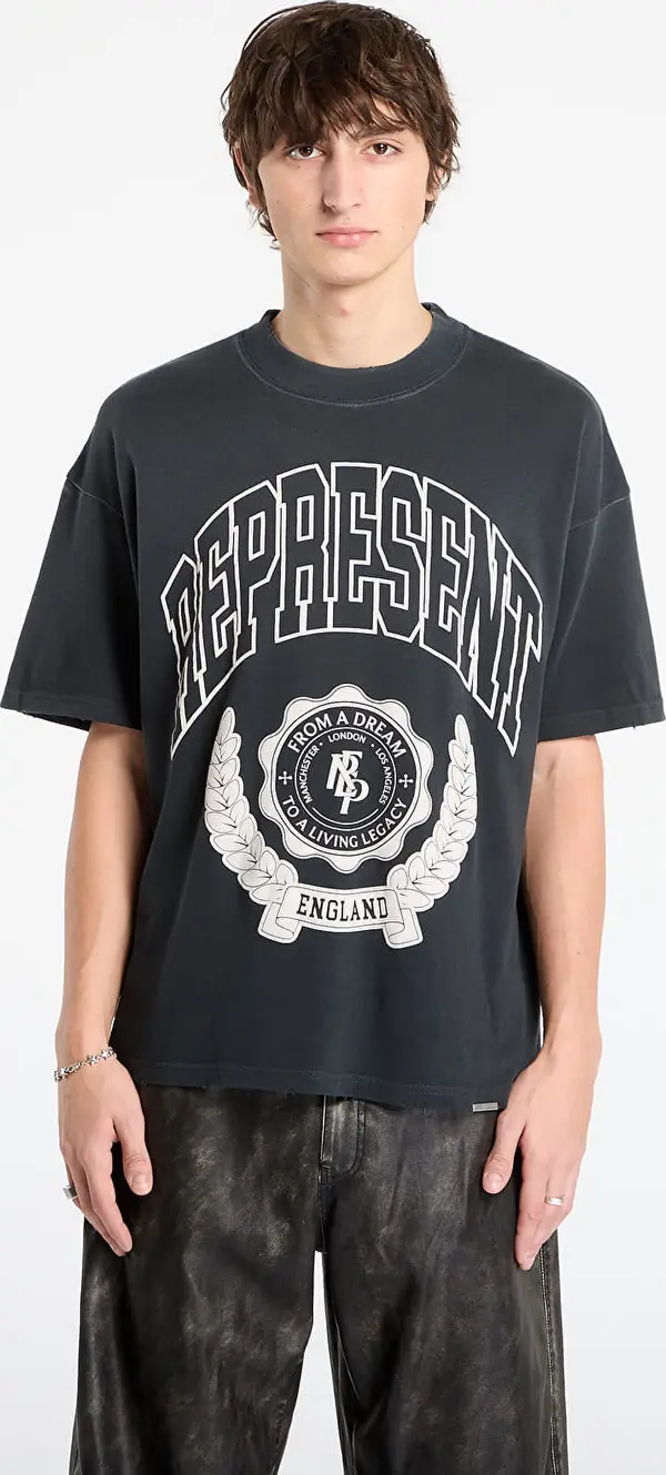 REPRESENT Majice REPRESENT Legacy Crest T-Shirt Stained Black S