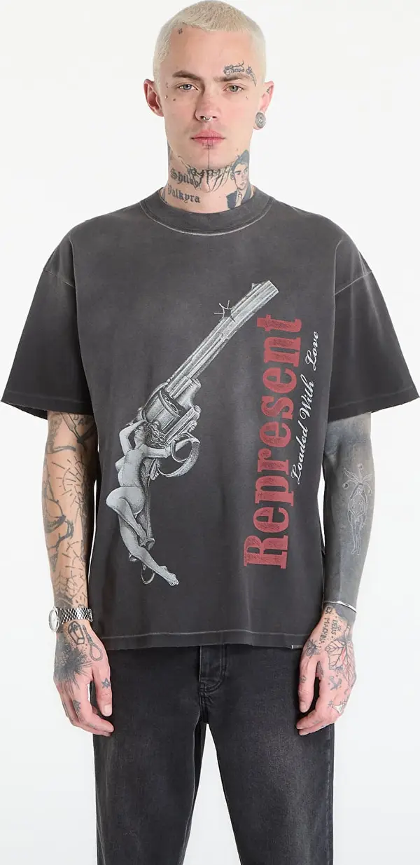 REPRESENT Majice REPRESENT Loaded With Love T-Shirt UNISEX Stained Black M