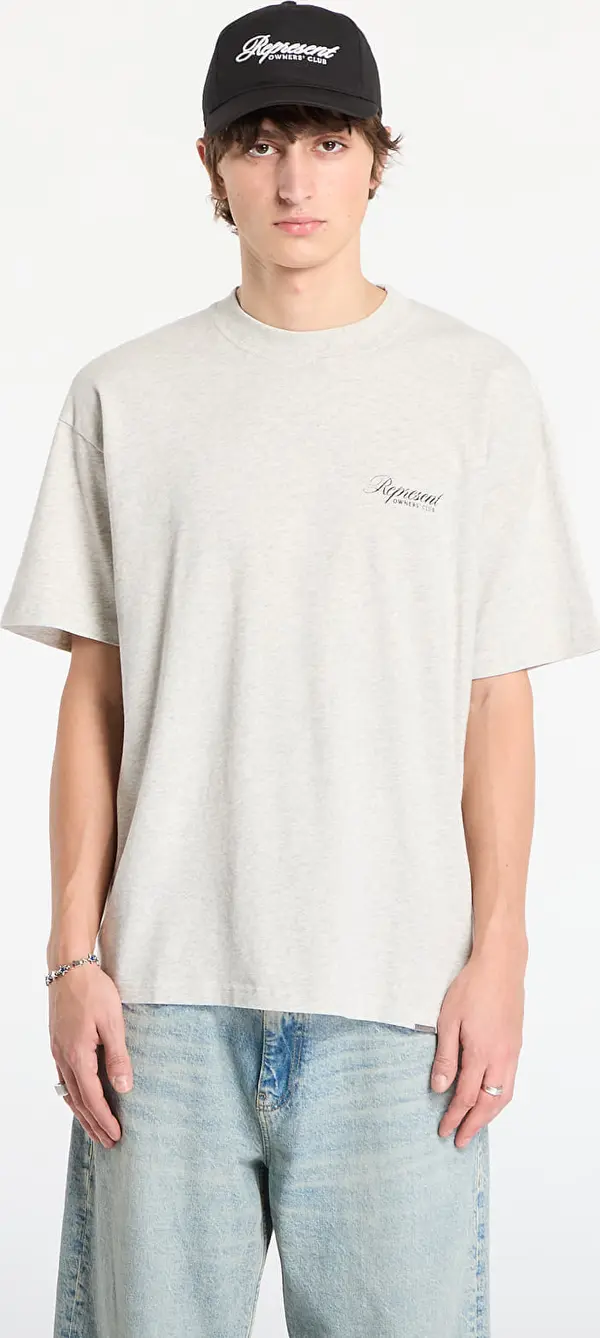 REPRESENT Majice REPRESENT Represent Owners Club Script T-Shirt Cream Marl XL