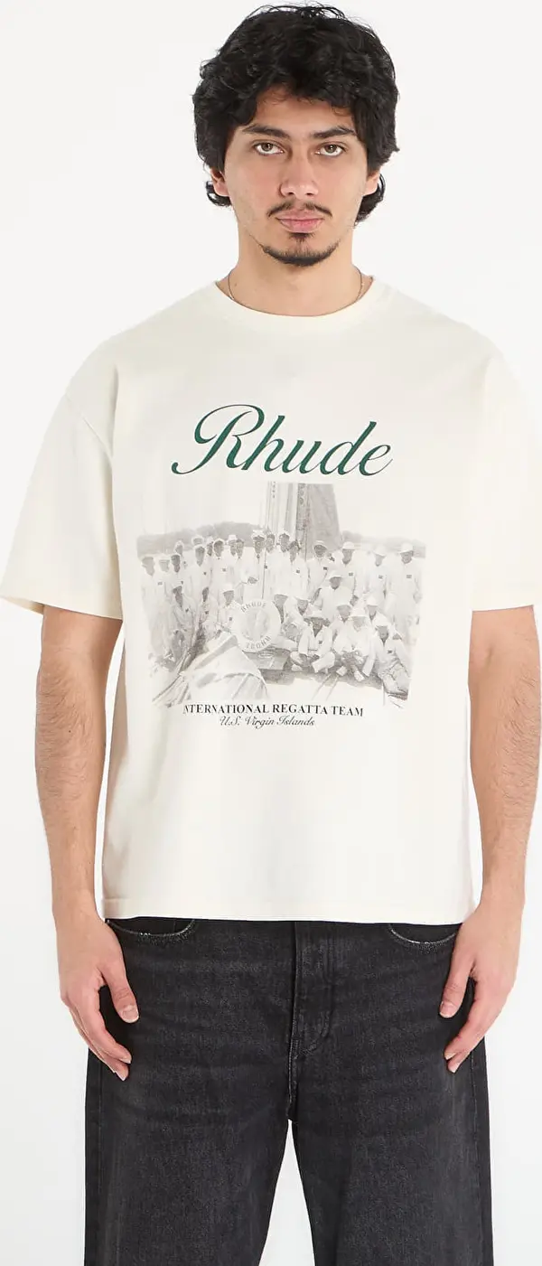 Rhude Majice Rhude Virgin Islands Script Tee Vintage White/ Black/ Green M