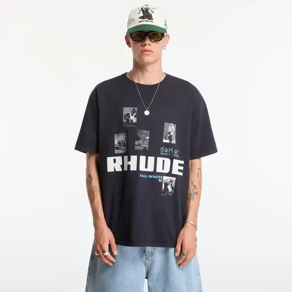 Rhude Majice Rhude Winter 91 Rallye Tee Vintage Black/ White/ Blue XL