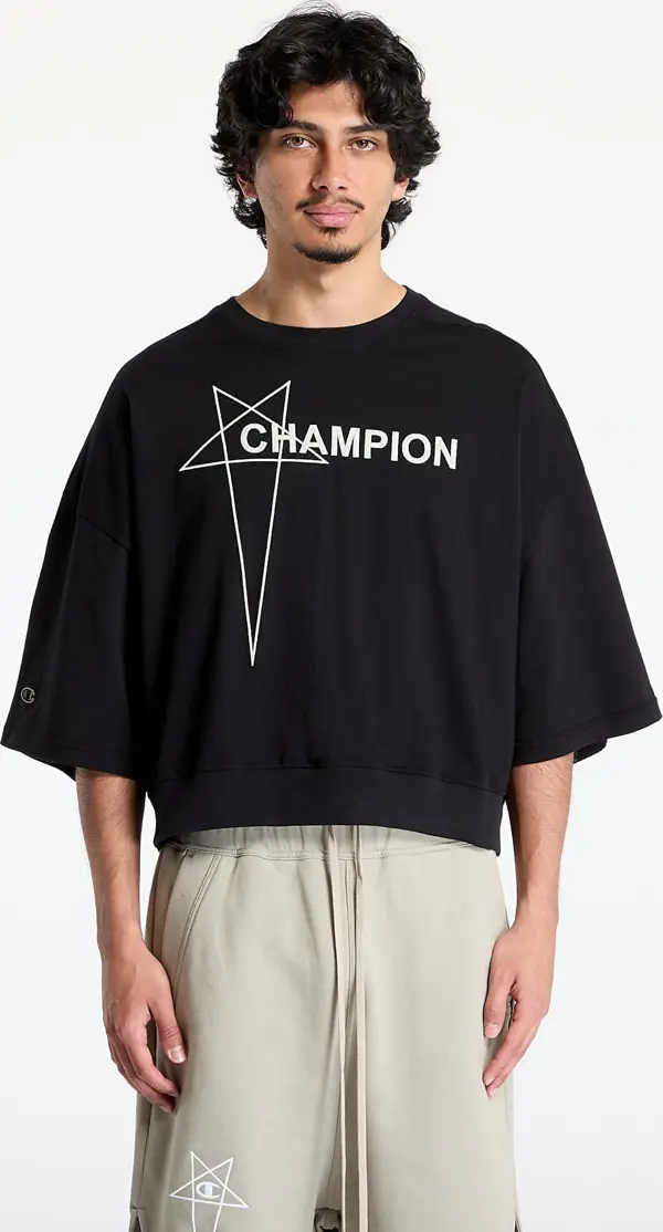 Rick Owens DRKSHDW Majice Rick Owens DRKSHDW x Champion Tommy Cropped Tee Black XXL