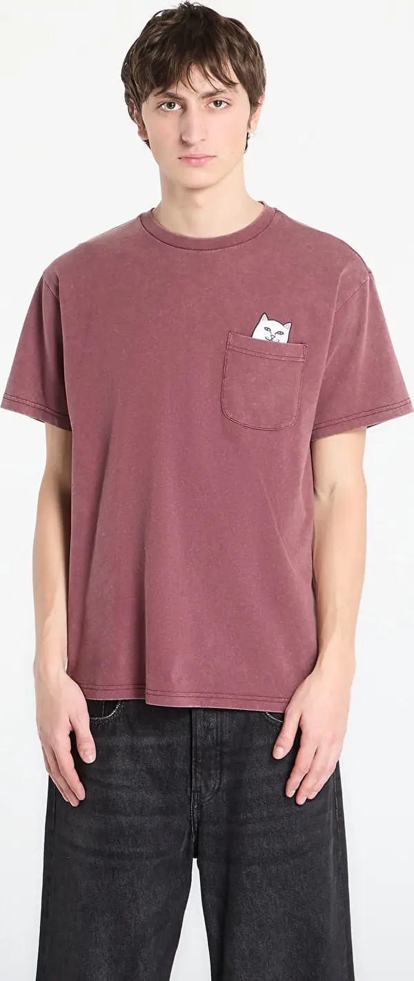 RIPNDIP Majice RIPNDIP Lord Nermal Pocket Tee Burgundy Vintage Wash S