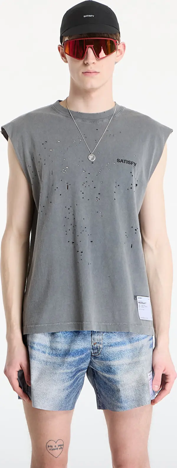 Satisfy Majice Satisfy MothTech Muscle Tee Faded Black L