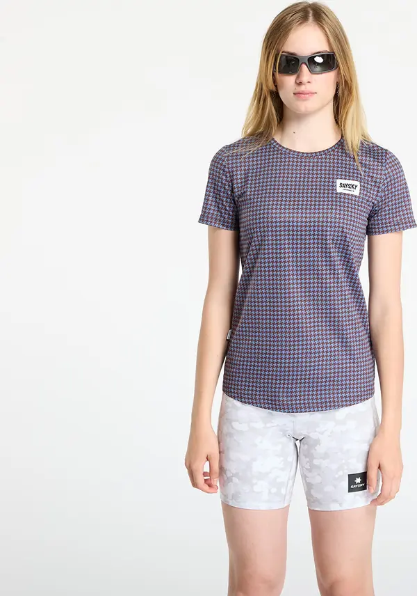 SAYSKY Majice SAYSKY W Houndstooth Combat T-Shirt Blue Aop M