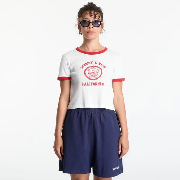 Sporty & Rich Majice Sporty & Rich California Emblem Soft Ringer Tee White/ Ruby M