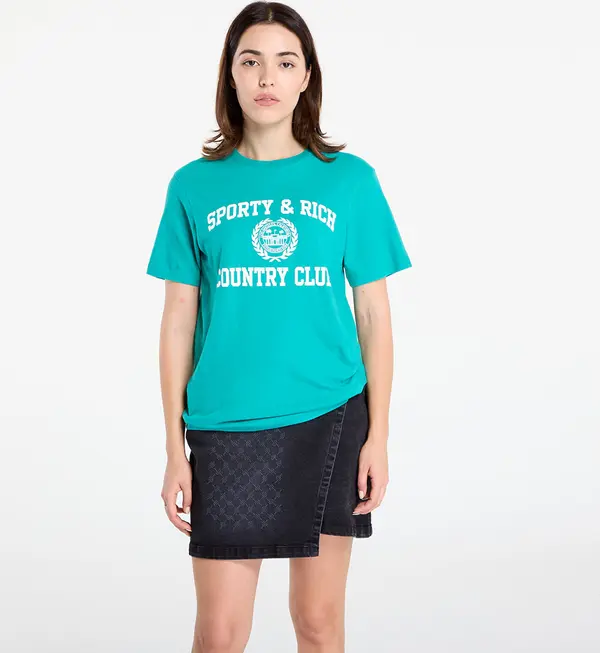 Sporty & Rich Majice Sporty & Rich Varsity Crest Soft T-Shirt UNISEX Spring Green M