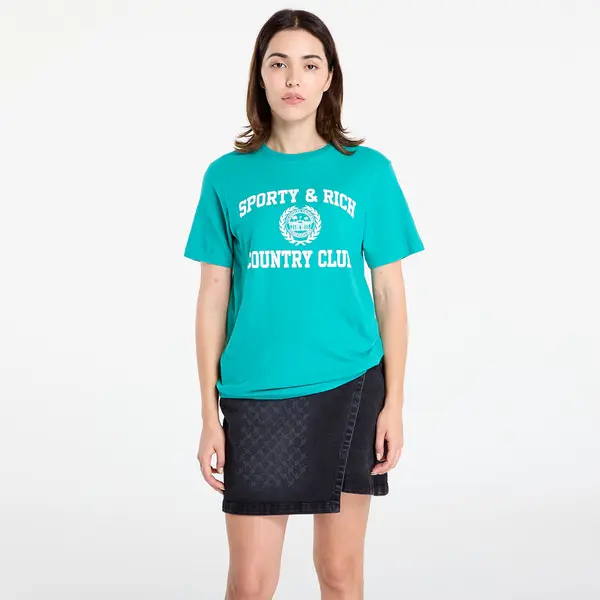 Sporty & Rich Majice Sporty & Rich Varsity Crest Soft T-Shirt UNISEX Spring Green S