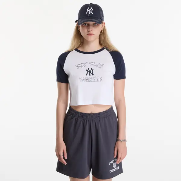 Sporty & Rich Majice Sporty & Rich Yankees Arch Baby Baseball Tee White/ Dark Navy S