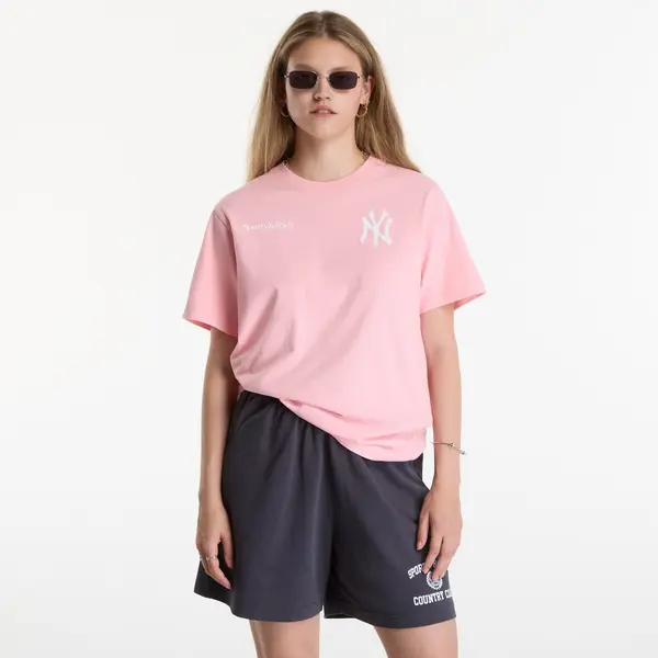 Sporty & Rich Majice Sporty & Rich Yankees Arch Tshirt UNISEX Candy/ White M
