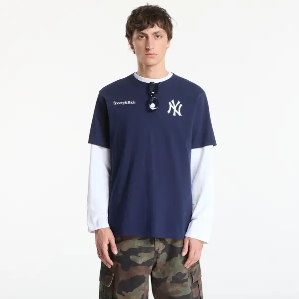 Sporty & Rich Majice Sporty & Rich Yankees Arch Tshirt UNISEX Dark Navy/ White XS