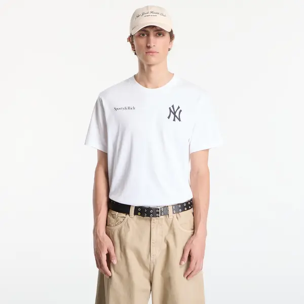 Sporty & Rich Majice Sporty & Rich Yankees Arch Tshirt UNISEX White/ Dark Navy M