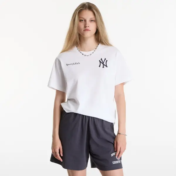 Sporty & Rich Majice Sporty & Rich Yankees Arch Tshirt UNISEX White/ Dark Navy S