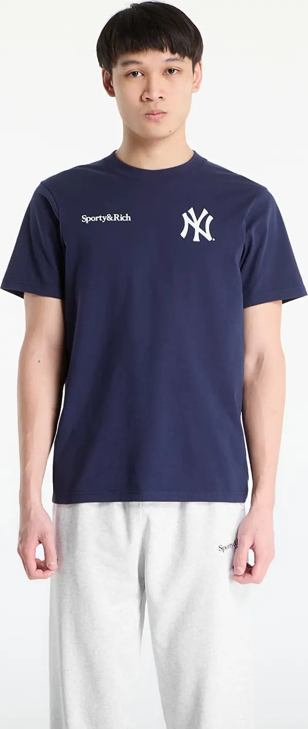 Sporty & Rich Majice Sporty & Rich Yankees Curve T-Shirt UNISEX Dark Navy XL