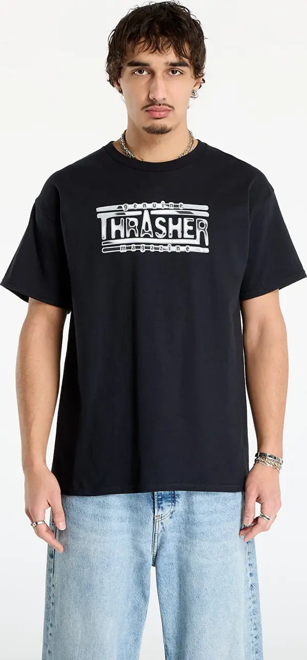 Thrasher Majice Thrasher Chrome Genuine T-Shirt Black M