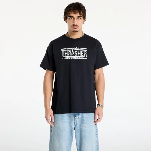 Thrasher Majice Thrasher Chrome Genuine T-Shirt Black XL