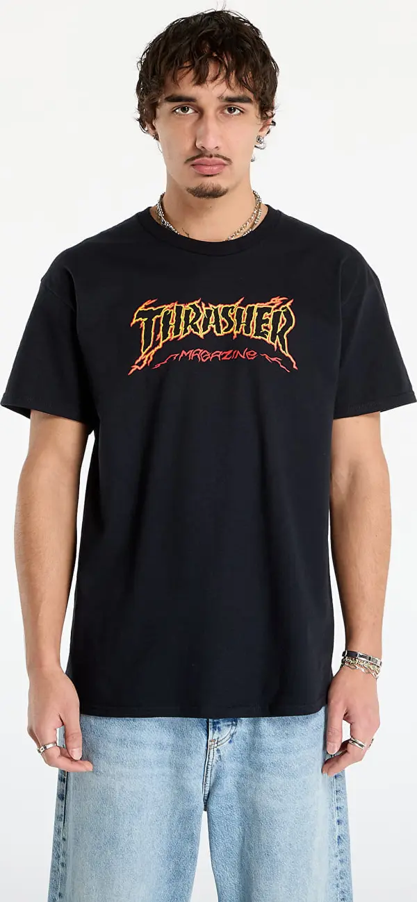 Thrasher Majice Thrasher Cracked by Exteenager T-Shirt Black XL