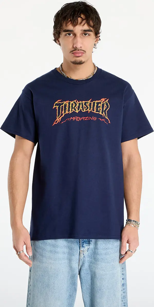 Thrasher Majice Thrasher Cracked by Exteenager T-Shirt Navy M