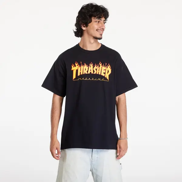 Thrasher Majice Thrasher Flame Logo T-Shirt Black S