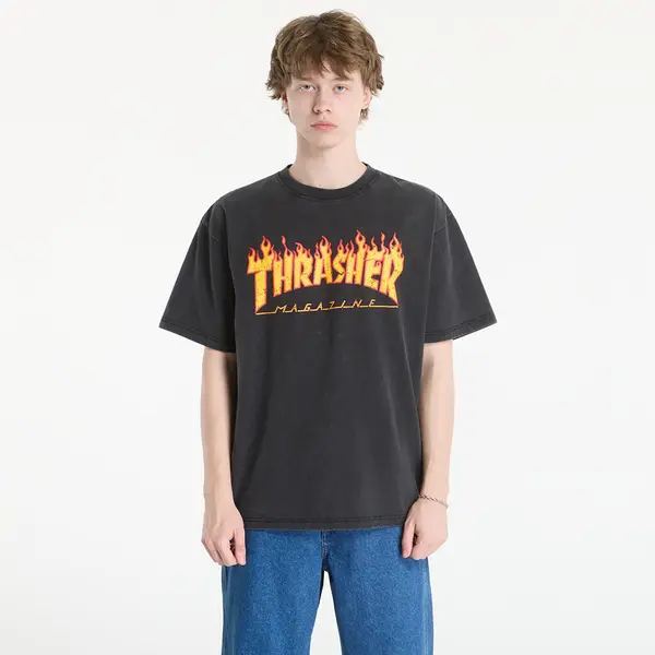 Thrasher Majice Thrasher Flame Vintage T-Shirt Black XL