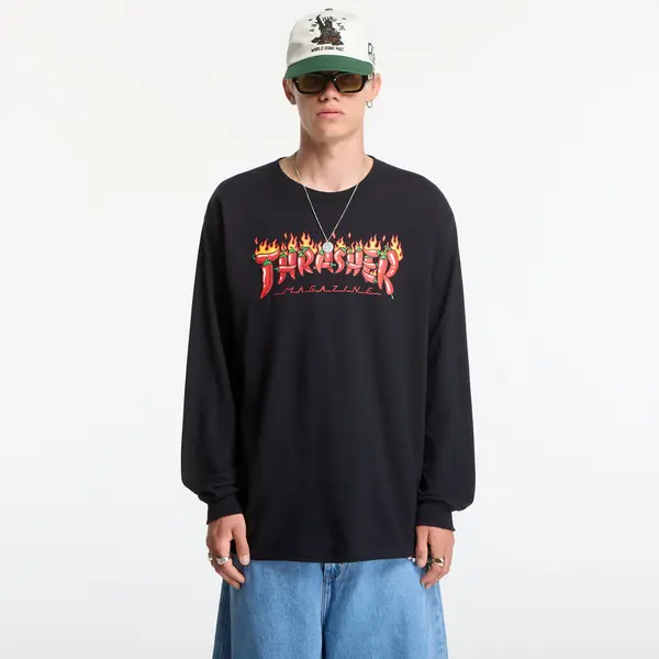 Thrasher Majice Thrasher Fuego Longsleeve Black XL