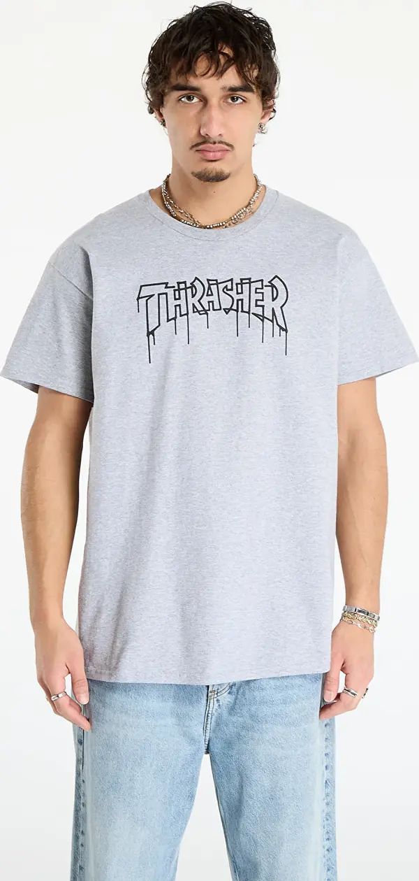 Thrasher Majice Thrasher One-liner T-Shirt Spory Grey L