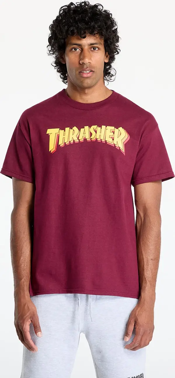 Thrasher Majice Thrasher Stacked T-Shirt Maroon XL