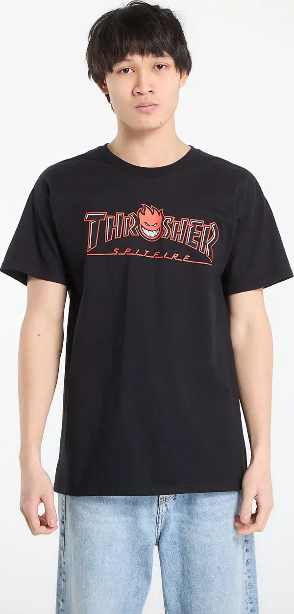 Thrasher Majice Thrasher x Spitfire Big Head Outline T-Shirt Black M