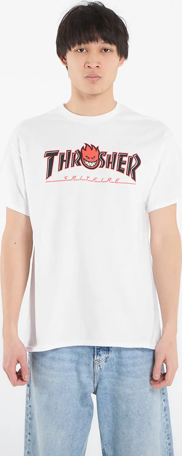 Thrasher Majice Thrasher x Spitfire Big Head Outline T-Shirt White L