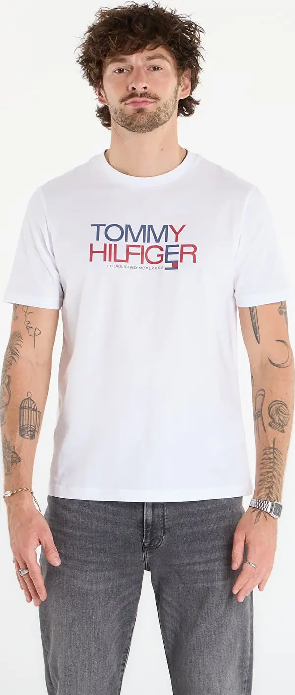Tommy Hilfiger Majice Tommy Hilfiger Brand Love Big Text Tee White S