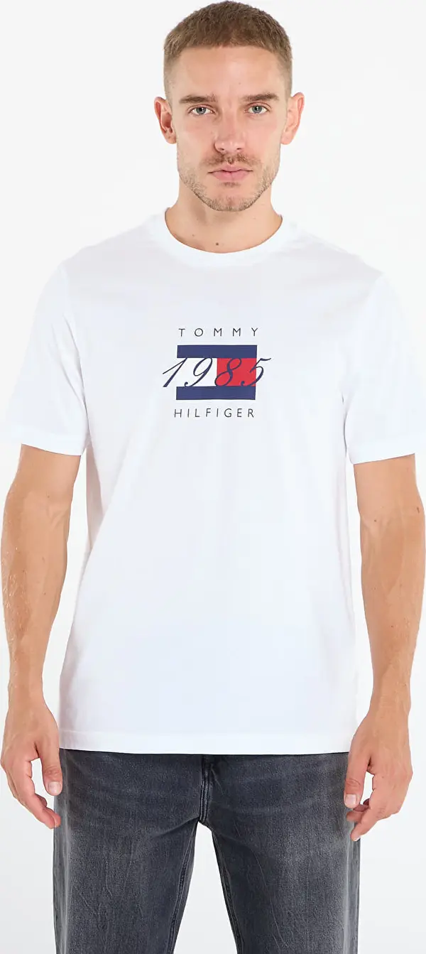 Tommy Hilfiger Majice Tommy Hilfiger Linear Flag Graphic Tee White M