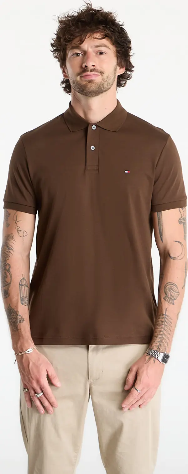 Tommy Hilfiger Majice Tommy Hilfiger Liquid Cotton Reg Seasonal Polo Legacy Brown XL