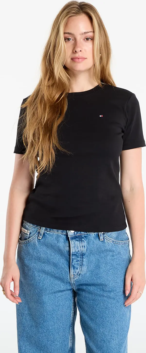 Tommy Hilfiger Majice Tommy Hilfiger Slim Cody C-Nk Ss Black XS