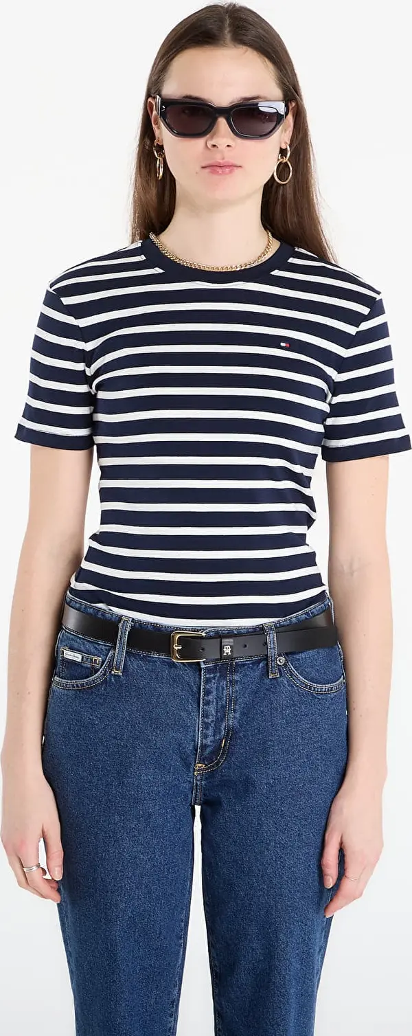 Tommy Hilfiger Majice Tommy Hilfiger Slim Cody C-Nk S/S Tee Breton Stripe Dark Night/ Ecru S
