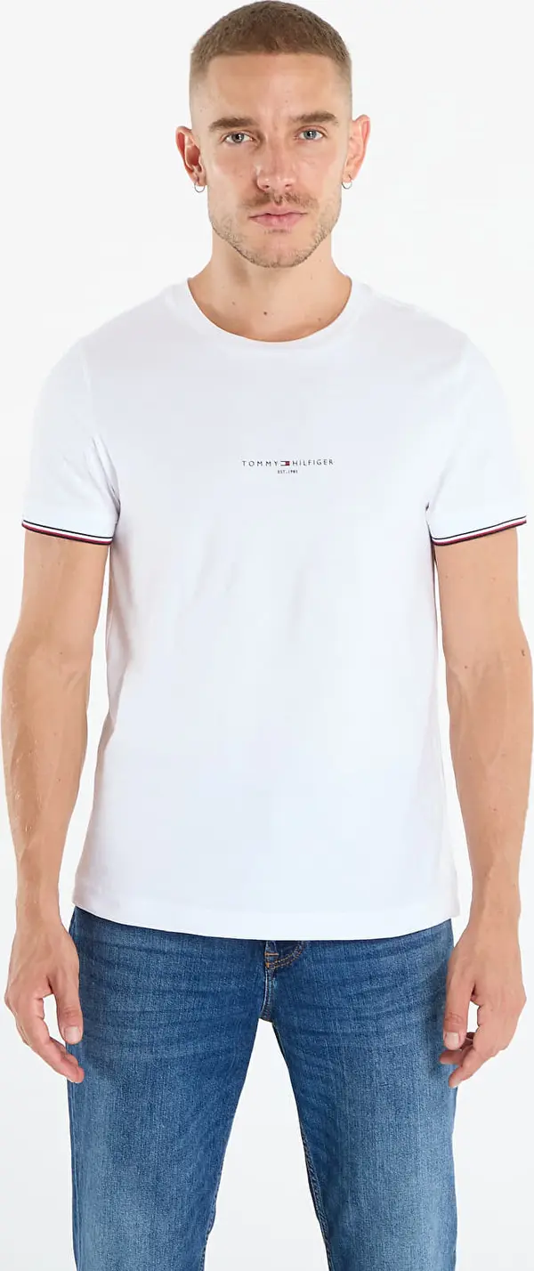 Tommy Hilfiger Majice Tommy Hilfiger Slim Jersey Tipped T-Shirt White XL