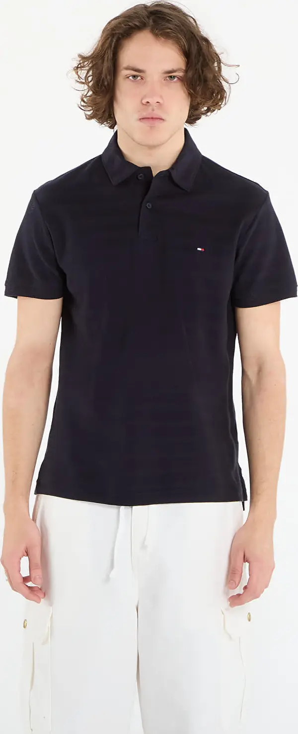 Tommy Hilfiger Majice Tommy Hilfiger Ss Herringbone Reg Polo Desert Sky S