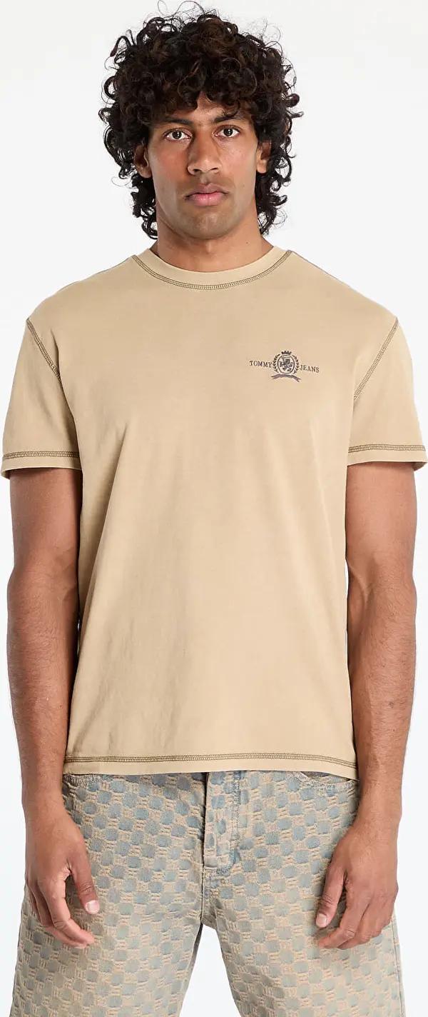 Tommy Hilfiger Majice Tommy Jeans Regular Small Tonal Tee Beige M