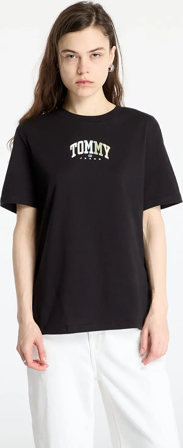 Tommy Hilfiger Majice Tommy Jeans Relaxed Color Varsity Tee Black S