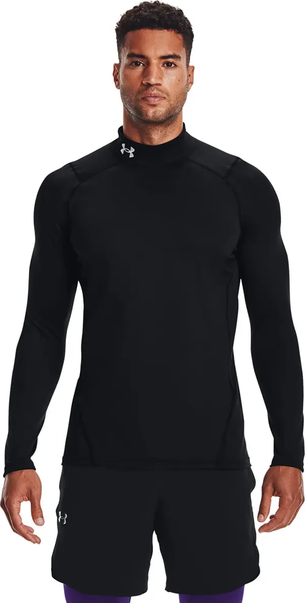 Under Armour Majice Under Armour Cg Armour Fitted Mock Black/ White XL